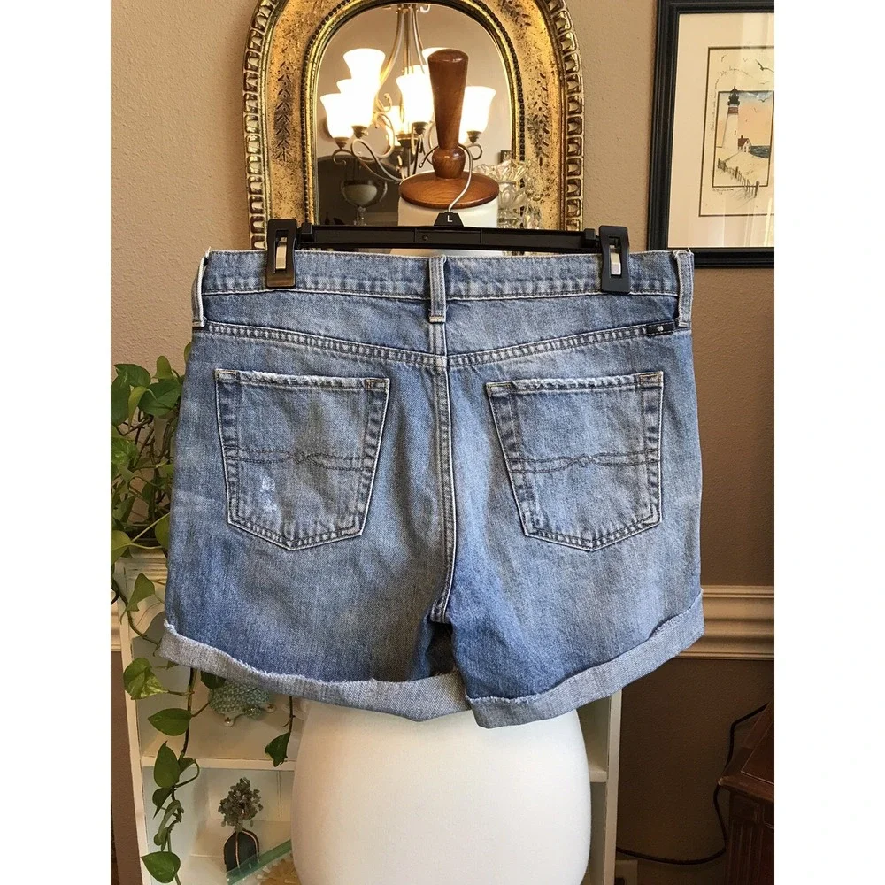 Lucky Brand Sz 6/28 The Roll Up Distressed Denim Shorts - Picture 2 of 8